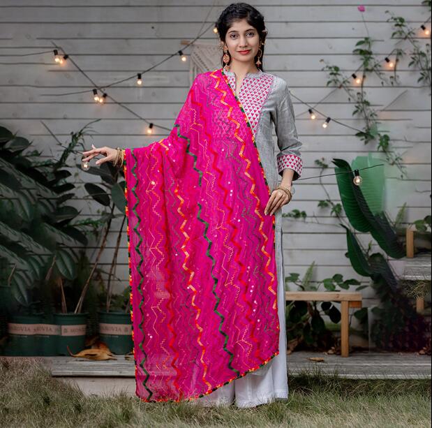 Forår sommer indien sarees kvinde etniske stilarter broderi tørklæde dupattas smuk farve behageligt sjal