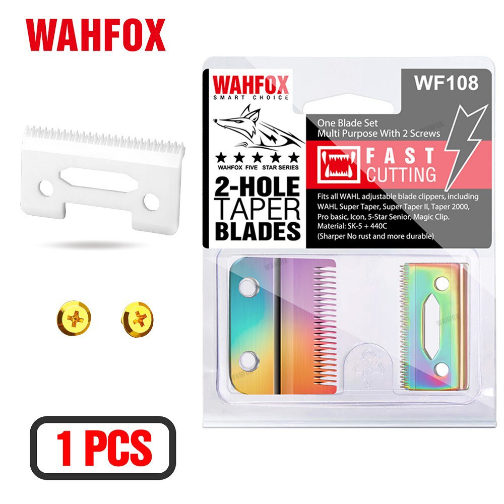 WAHFOX Blade For Barber Hair Clipper For WAHL Clipper 2-Hole Replacement Blades With Ceramic Blade: WF108 C 1 PCS