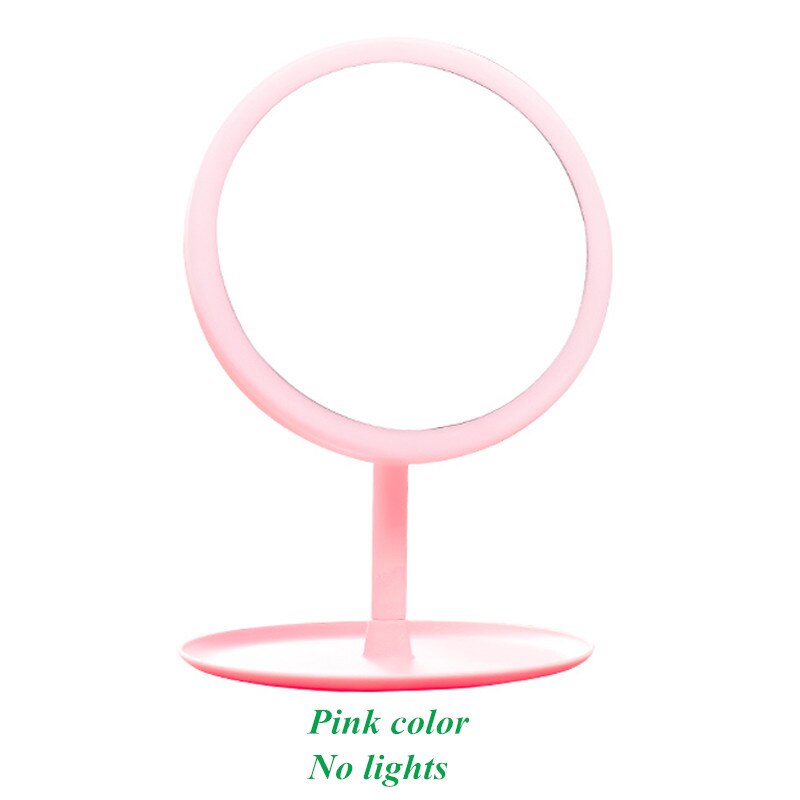Con espejo de maquillaje ligero Led, lámpara de tocador de belleza Led para espejo de tocador espejo cosmético de atenuación táctil: Pink-no light