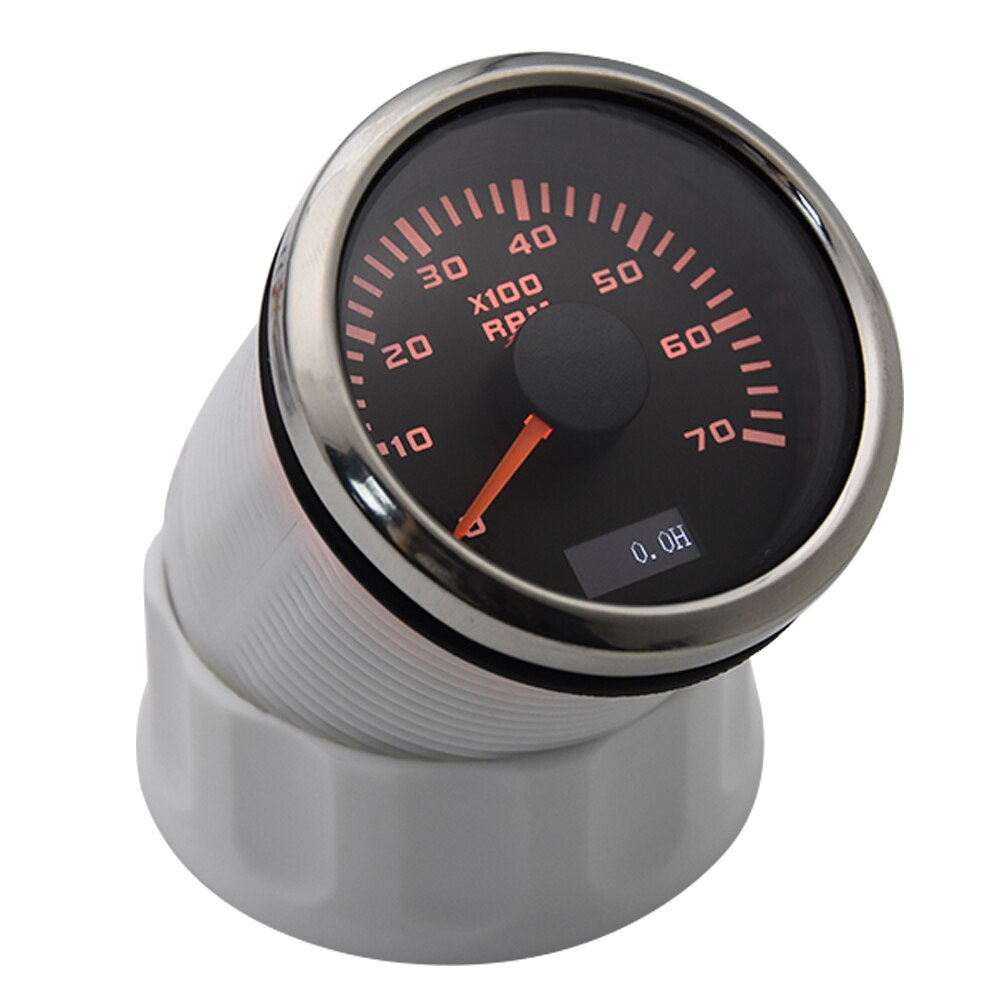 Tacómetro de 52mm, medidor de 7000RPM con luz trasera roja para coche y barco, 9-30V
