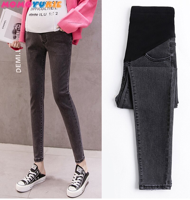 Taille élastique jean Stretch pour femmes enceintes pantalon de maternité jean moulant allaitement vetement grossesse jean abdominaux enceinte