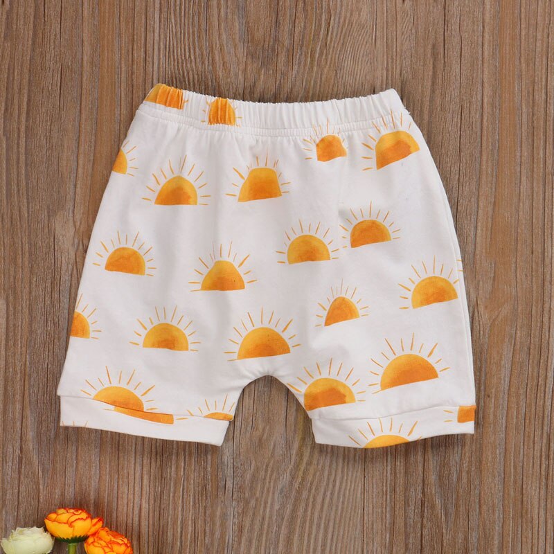 Pantalones cortos holgados para bebés de 0 a 3 años, bombachos a la , con patrón de Sol de arcoíris, estilo bohemio