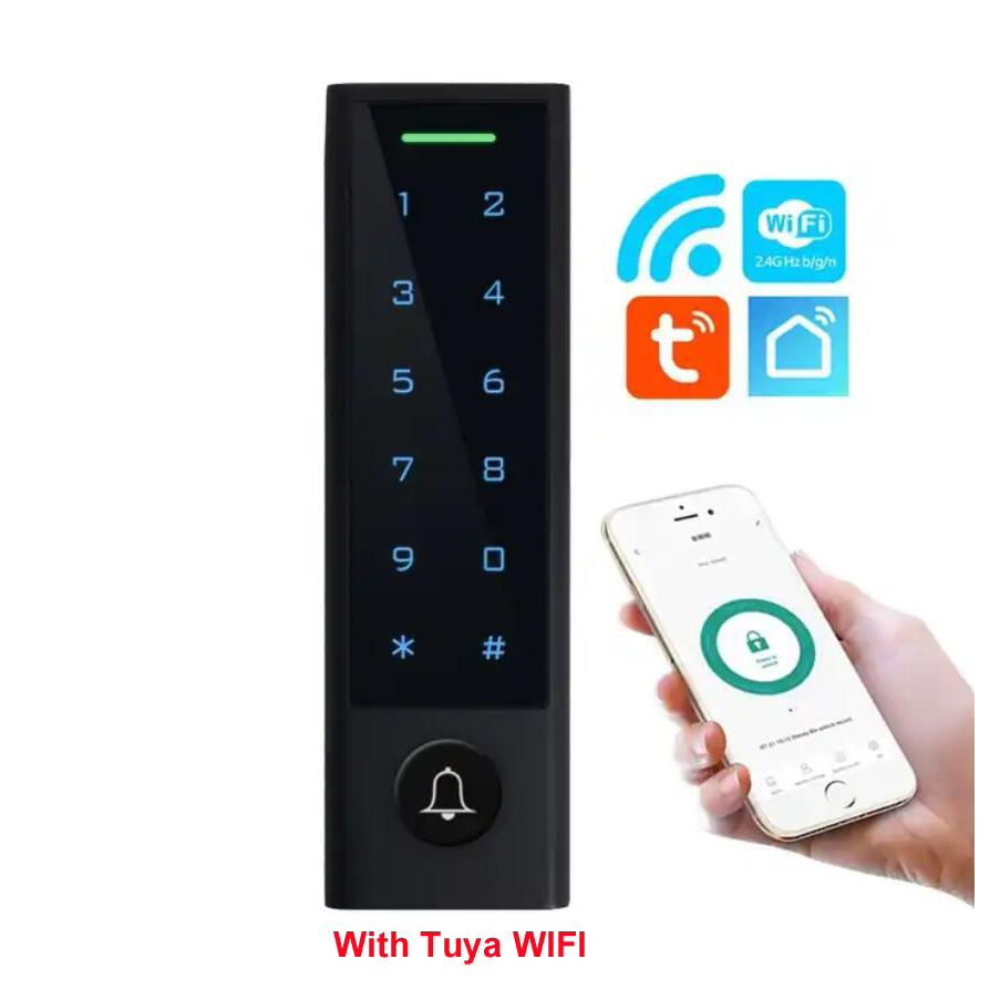Waterproof Bluetooth Touch Keypad Access Control Door Lock EM Card Reader with Wiegand: Blue