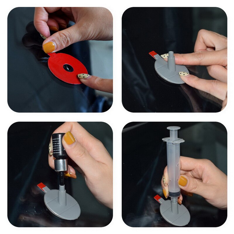 TOSPRA Kit de reparación de parabrisas DIY, herramienta de reparación, juegos de mantenimiento automotriz, Cuidado de Automóviles, Chip de grieta de cristal para coche, CE