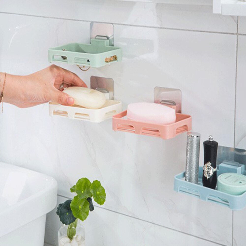 Hållare för avlopps tvållåda kraftfull sugkopp tvållåda badrumstillbehör tvållåda förvaring plastkorglåda