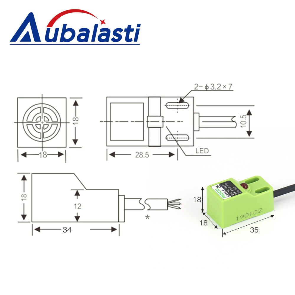 Aubalasti Metall Erkennung Sensor SN04-N/P 10-30VDC Induktive Nähe Schalter für Metall Inspektion NPN PNP NC Nein 3 Draht