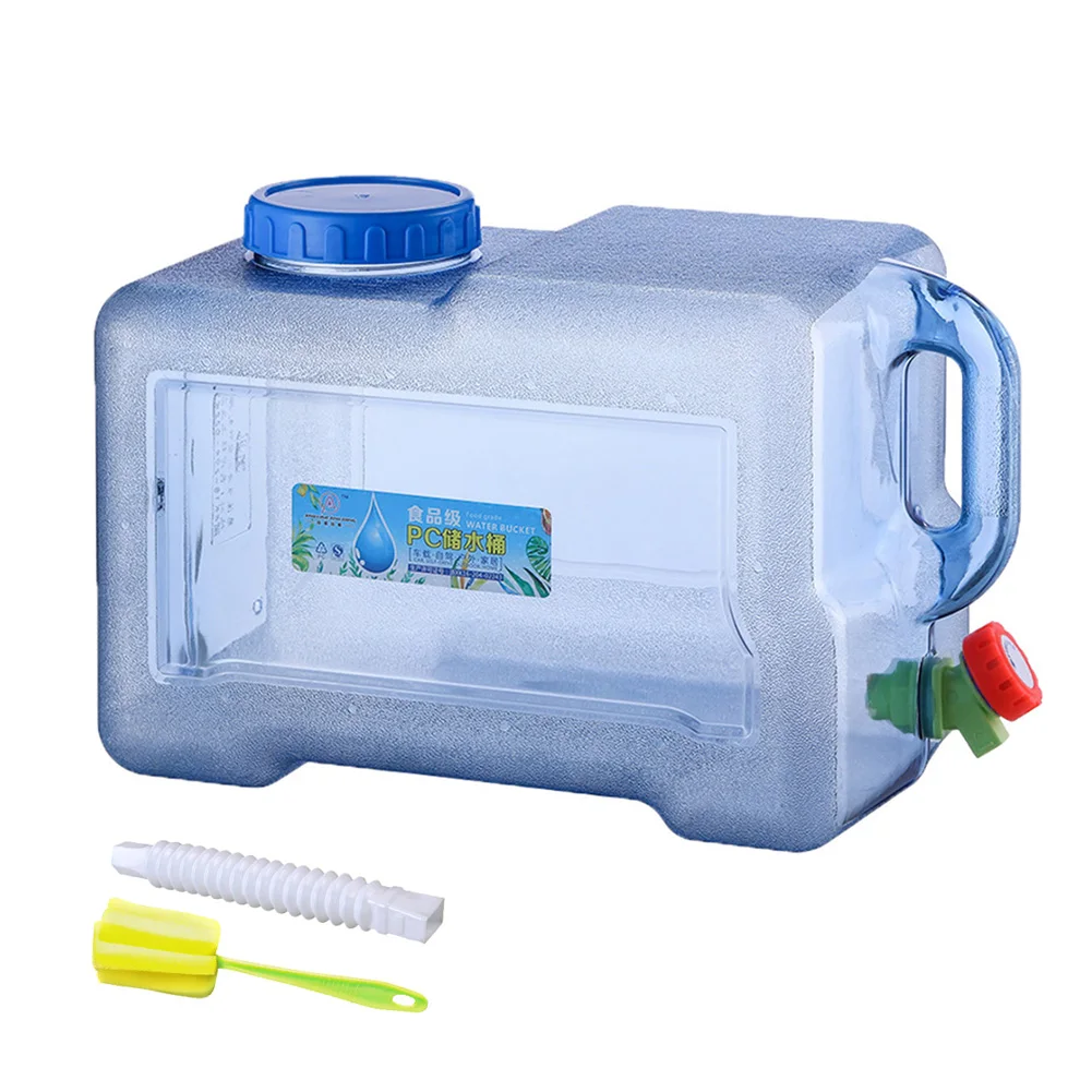 15-28L Drinking Water Bucket Driving Pure Water Tank Water Storage Carrier with Faucet for Outdoor Camping Cooking Picnic Hiking: light yellow