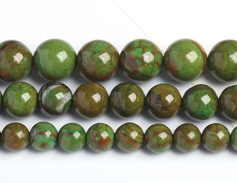 Green Picture Jade Sales GEMtone Beads Phoenix Jade Bead Accessory For Jewelry Making China Factory Price: 6mm63pcsbeads