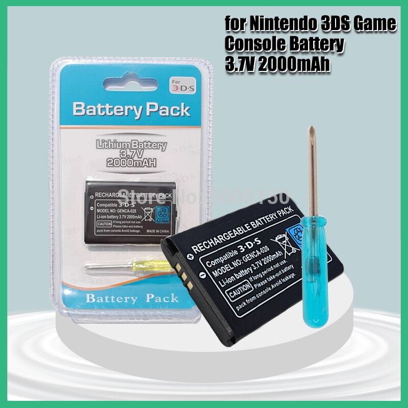 2000Mah 3.7V Oplaadbare Lithium-Ion Batterij Pack Voor Nintendo 3DS Vervangende Batterij Met Toolsy