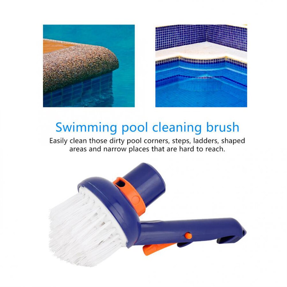 Nylon Bristle Swimming Pool Step Corner Cleaning Brush Scrubber Tub Wash Tool nylon bristle brush cleaning pool
