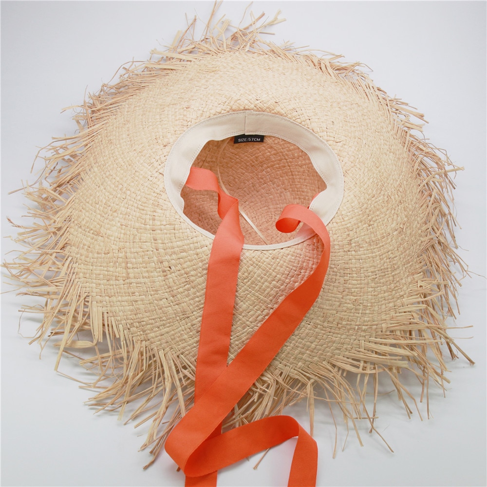 Cinta de bandas de rafia sombreros para las mujeres y los niños de cúpula de gorro de playa Aire Libre de verano de sombra sol sombrero padre-hijo