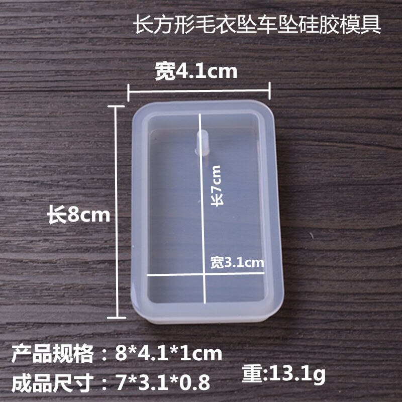 Snasan Siliconen Mal Voor Sieraden Met Gat Grote Hangers Hars Epoxy Silicone Mould Handgemaakte Tool: Rectangle