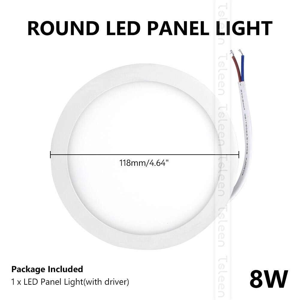 6W-20W LED Panel Light Ceiling Lights Round Square Cold White Natural Light LED Fixtures Ceiling Lamps For Living Room Lighting: Round 8W