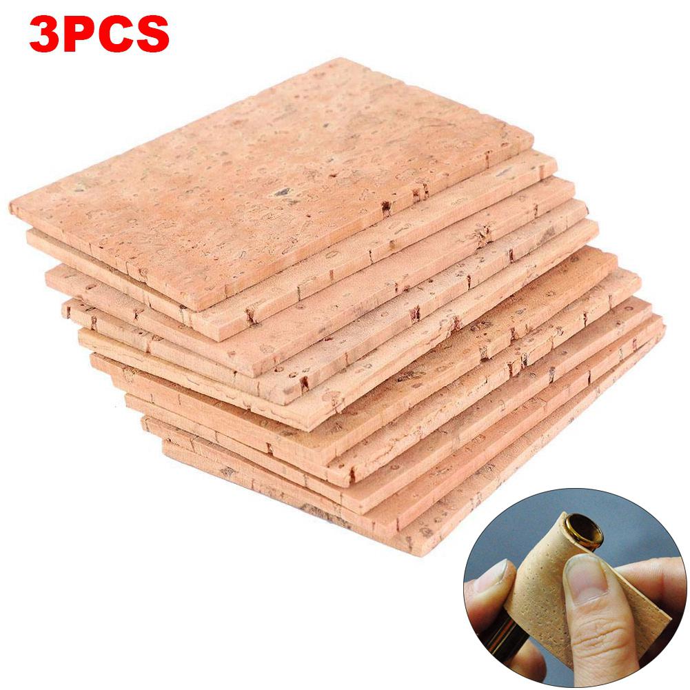 3 STUKS 60*40*2mm Natuurlijke Saxofoon Cork Sheet Neck Joint Board Geschikt voor Alto/Sopraan /Tenor Sax Muziekinstrument Accessoires