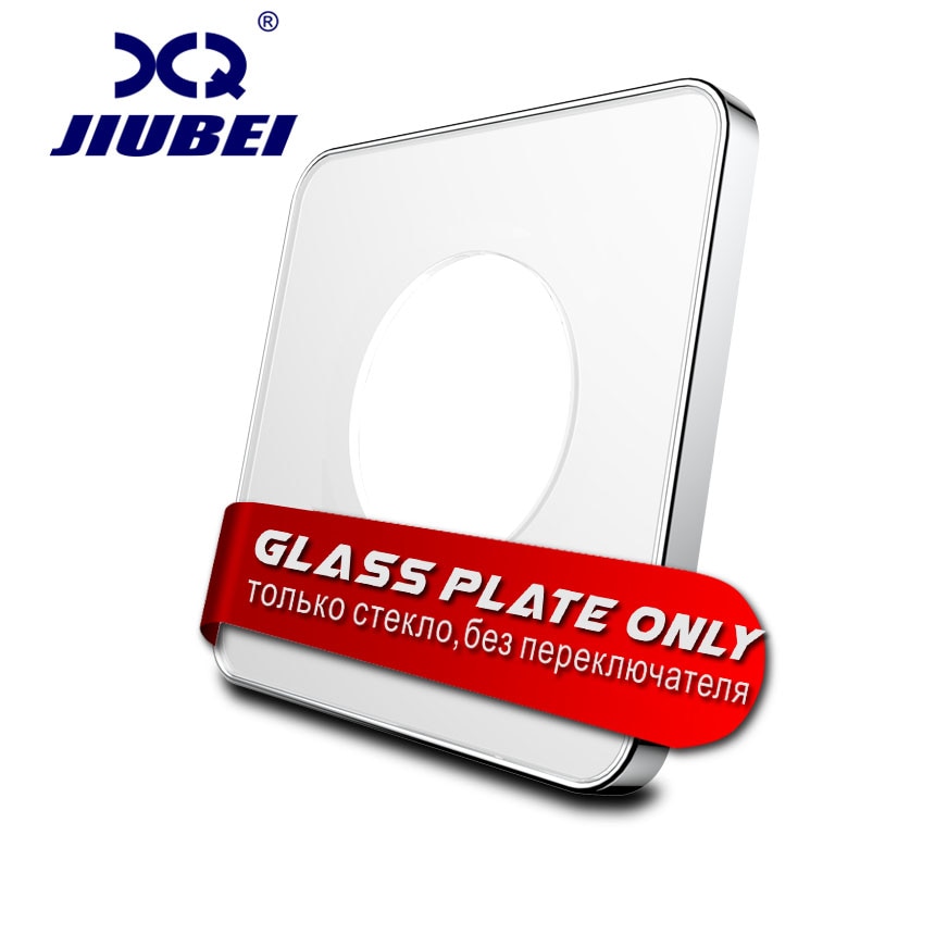 Jiubei – panneau en verre cristal simple, 80x80mm, perle blanche de luxe, pour prise d'interrupteur mural, pièces de rechange à monter soi-même, standard ue
