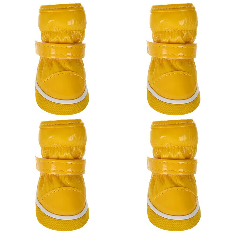 Winter Pet Dog Shoes For Small Dogs Warm Fleece Puppy Pet Shoes Waterproof Dog Snow Boots Chihuahua Yorkie Shoes Pet Products: Yellow / 4