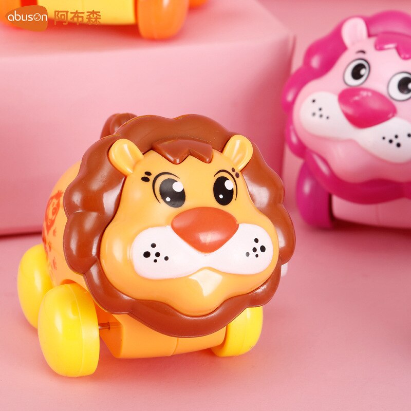 Giocattoli divertenti per bambini Unisex giocattolo a orologio scorrevole Mini tirare indietro Cartoon Animal Wind Up giocattoli per bambini ragazza ragazzi: lion