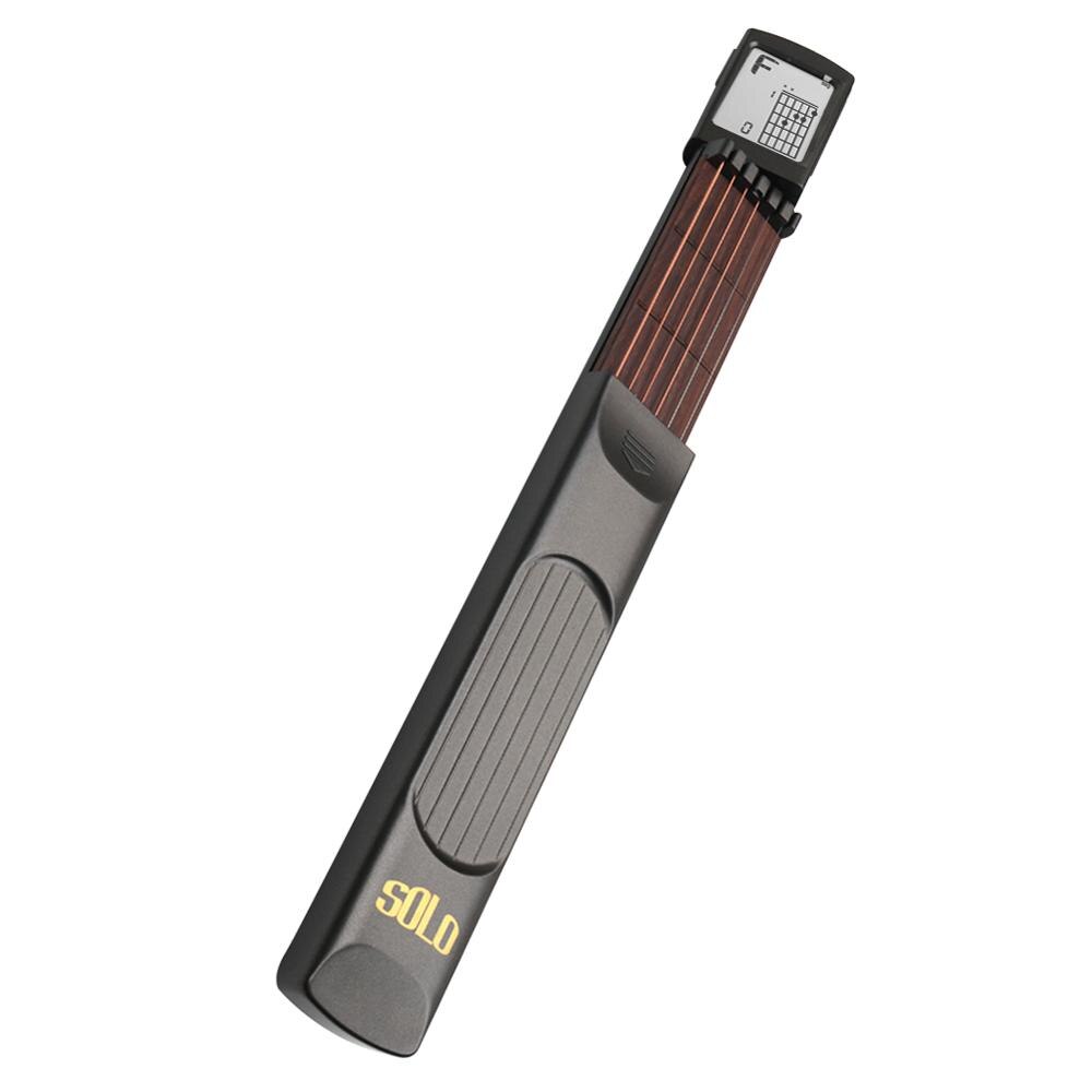 Guitarra 6 cuerdas entrenador portátil bolsillo con tabla de cuerdas pantalla dedo ejercitador giratorio guitarra de principiante herramienta de práctica