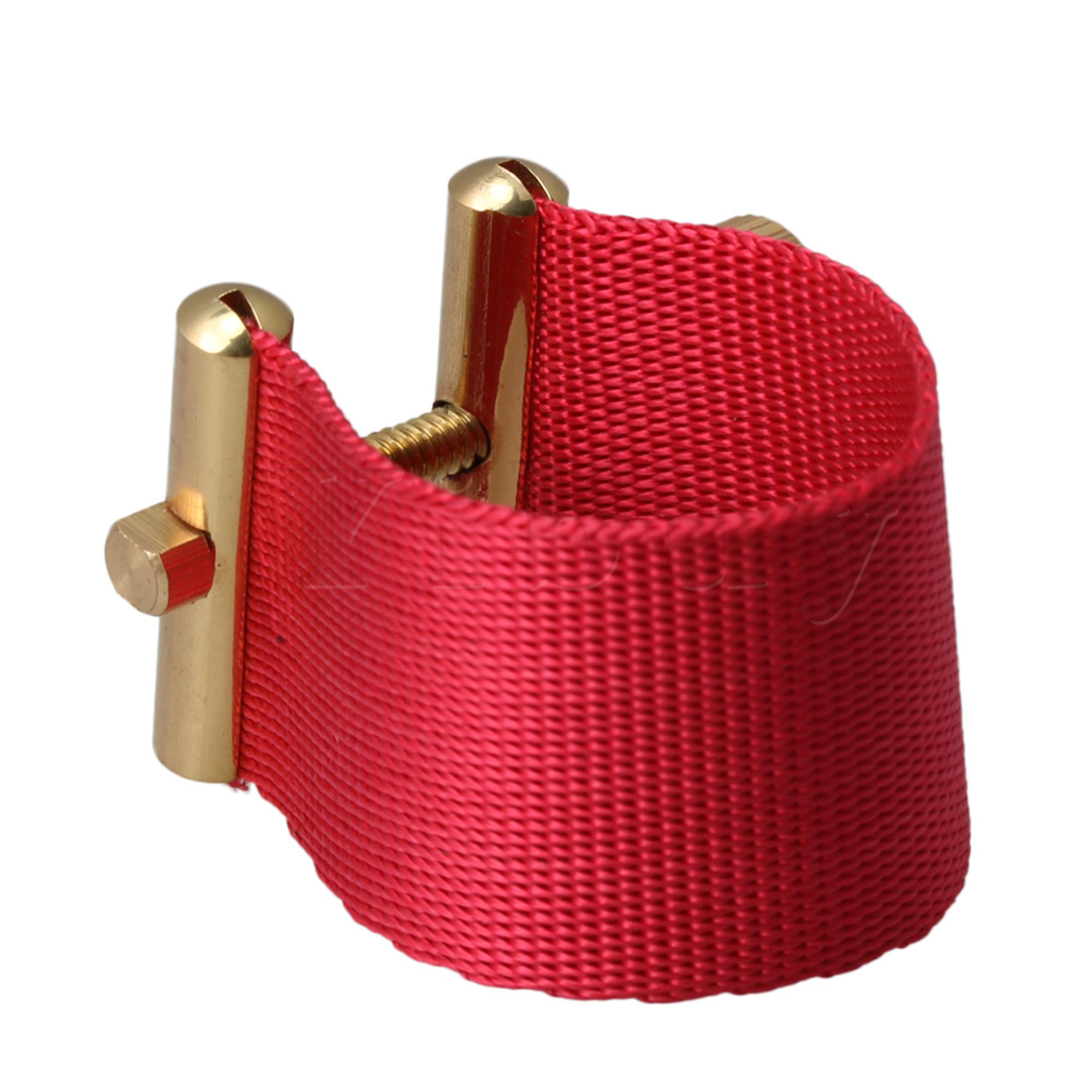 Yibuy Sax Ligatuur Sluiting Clip voor Tenorsaxofoon Rubber Mondstuk Rood