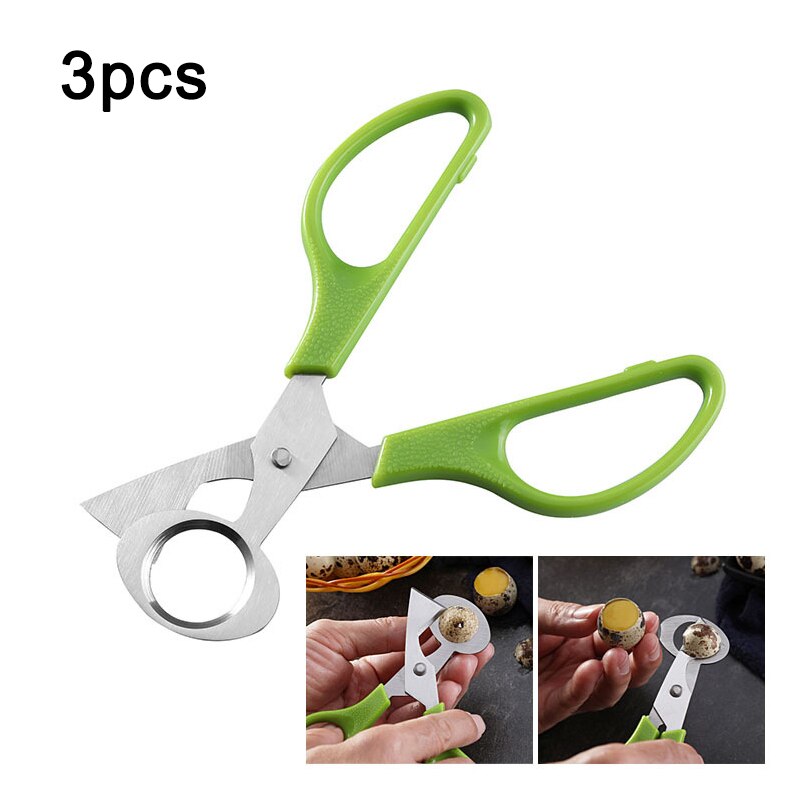 Moderne Stijl Draagbare Ei Slicer Rvs Duif Kwarteleitje Schaar Praktische Vogel Cutter Opener Gadgets Home Keuken Tool: 3PCS