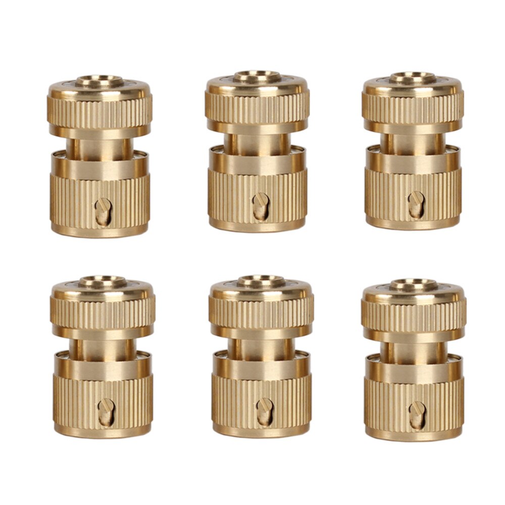 Adaptador de manguera con revestimiento de latón, conector giratorio de conexión rápida de 1/2 "acople de manguera de jardín bifurcado sistemas para riego: 6pcs