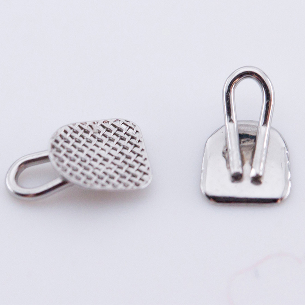 Dentst 50 pièces/boîte dentaire orthodontique bouton lingual collable Base en maille métallique pour supports de traitement d'orthodontie bretelles: Chrome