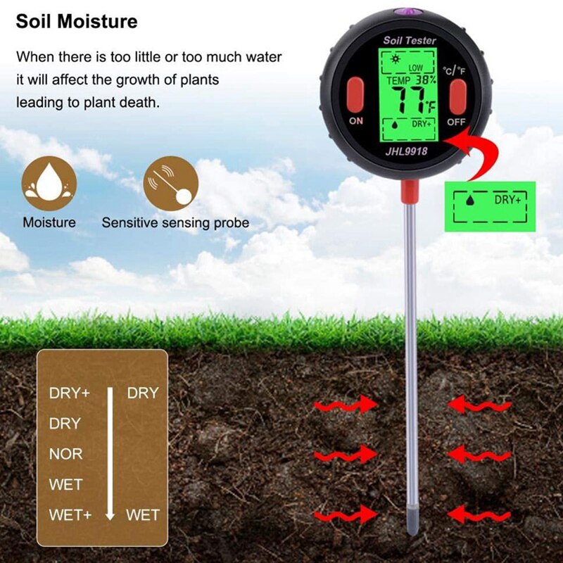 Gtbl 5 In 1 Ph Water Vochtmeter Vochtigheid Thermometer Photometer Water Meter Tuin Planten Hydrocultuur Analyseren Tool