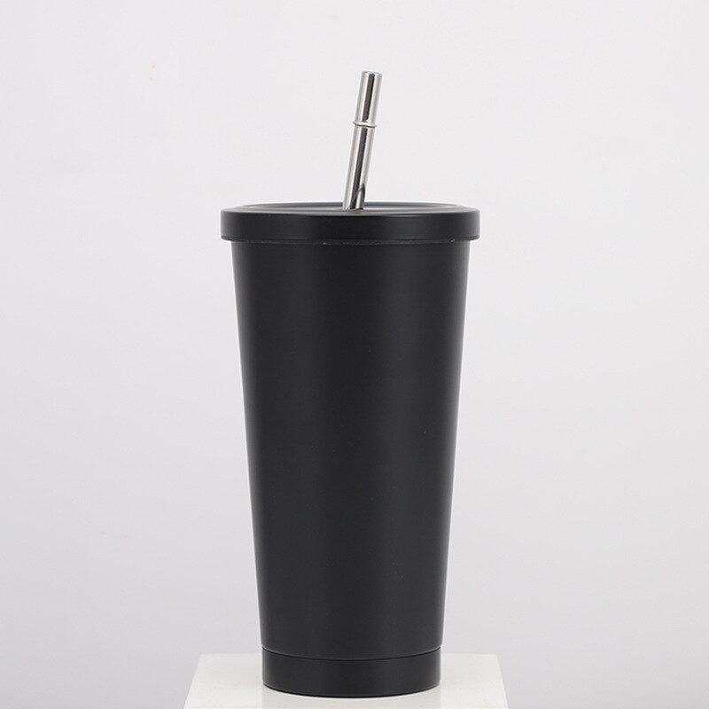 1 st utomhuscamping drickskopp juice te ölkoppar 500 ml 304 rostfria kaffekoppar metall återanvändbar halm glas pint tra
