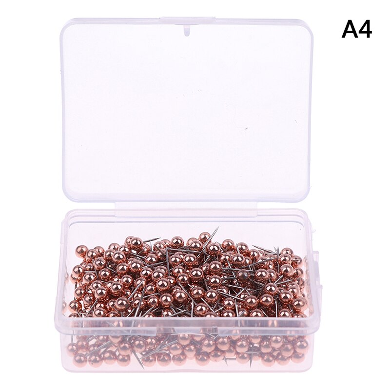 400Pcs/Box Round Plastic Head Steel Point Push Pins Map Thumb Tacks Pin Office School Supplies: A4