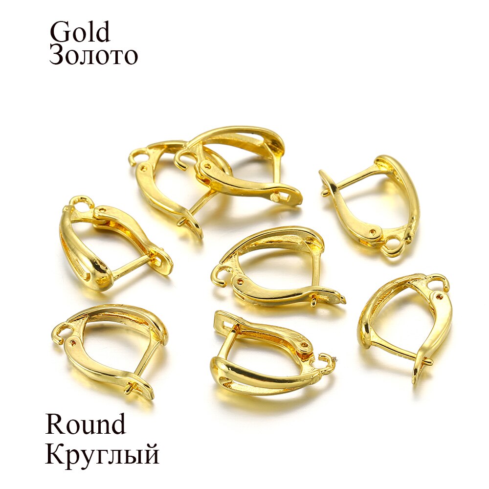 6-12Pcs/lot Brass French Earrings Hooks Clips Lever Back Open Loop Clasps For Diy Jewelry Making Findings Supplies Accessories