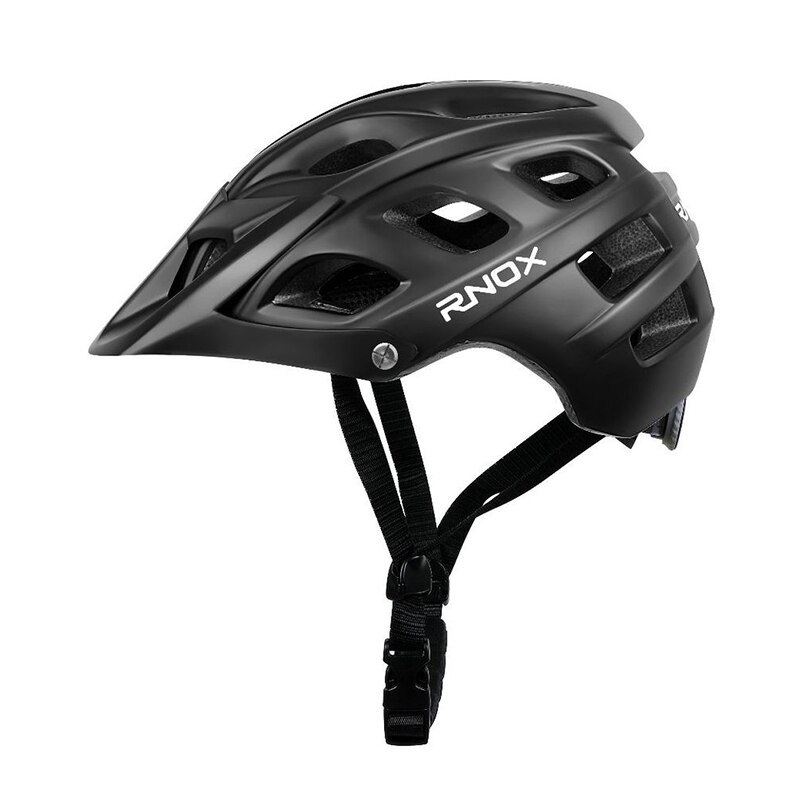RNOX-casco de ciclismo ligero para hombre y mujer, gorra de seguridad transpirable en molde, para deportes al aire libre, equipo de bicicleta de montaña y carretera: black