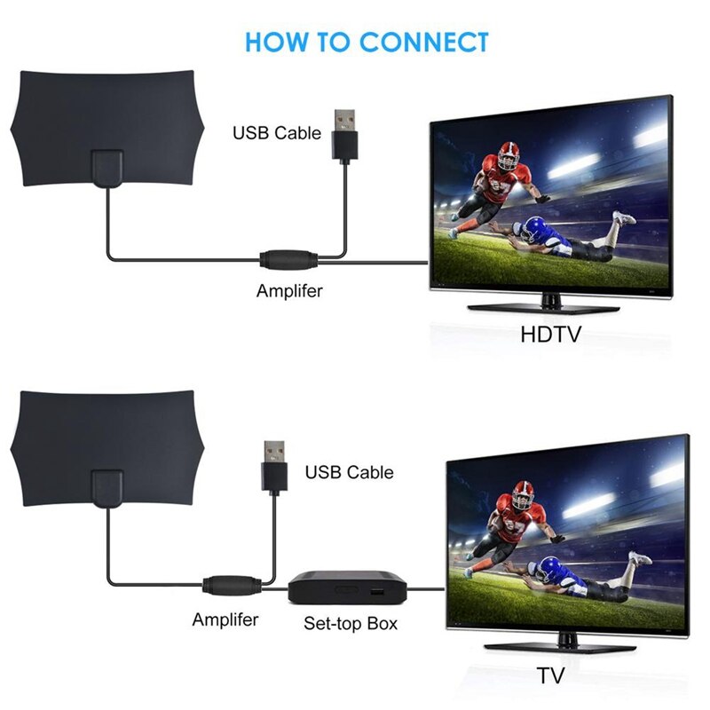 980 Miles Range Antenna TV Digital HD 4K Antena Digital Indoor HDTV 1080P with Amplifier Signal Booster TV