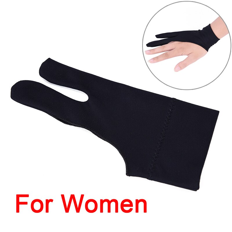 Schwarz Zeichnung Handschuh Für Künstler Alle Grafiken Zeichnung Tablet 2 Finger Anti-fouling Sowohl Für Rechts Und Links Hand