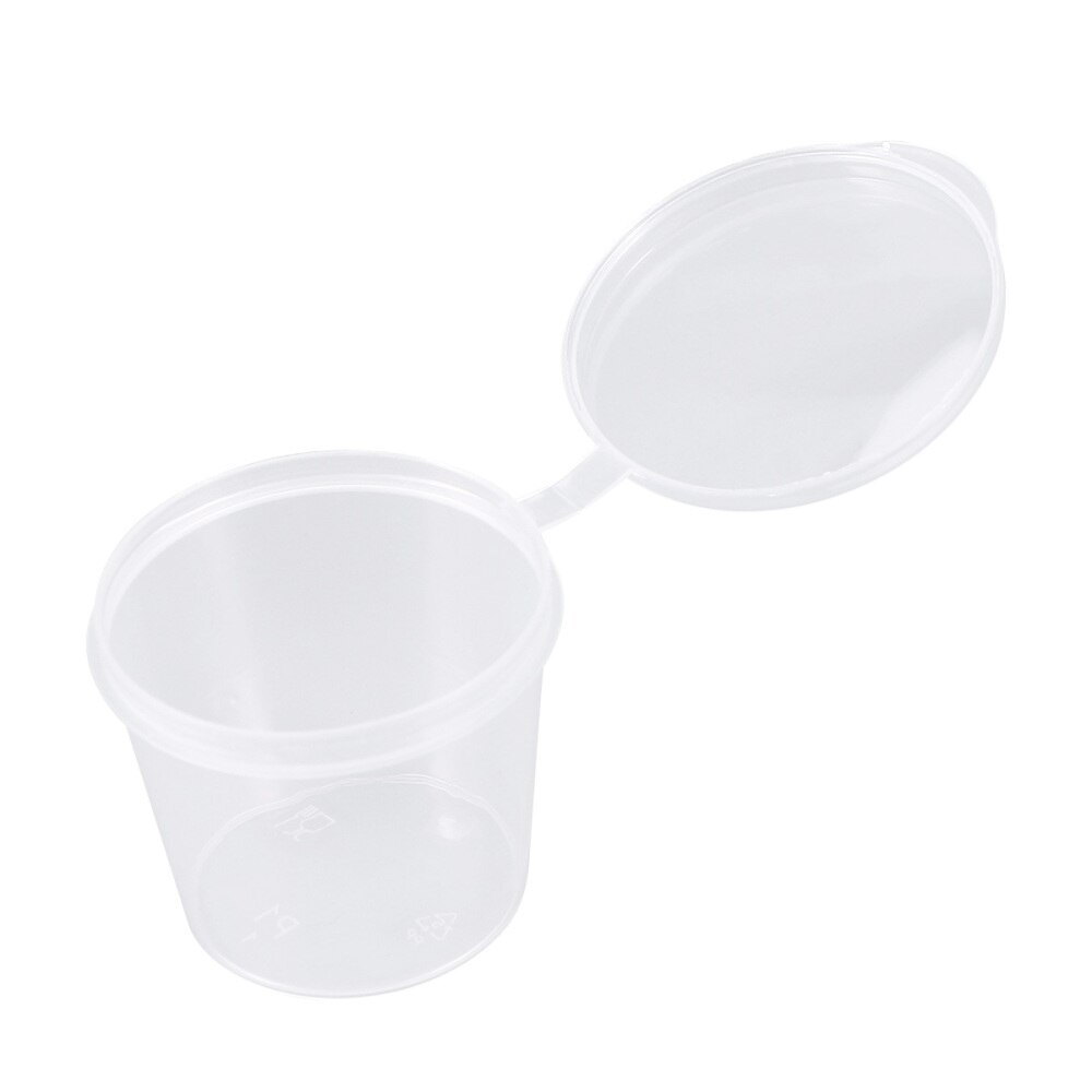 50Pcs 25Ml Wegwerp Portie Cups Clear Gedeelte Container Met Deksels Voor Jelly Yoghurt Mousses Saus