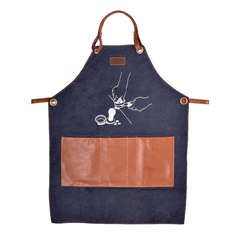 Delantal para barista, delantal vaquero para busto masculino, coreana, delantal para cafetería,: B
