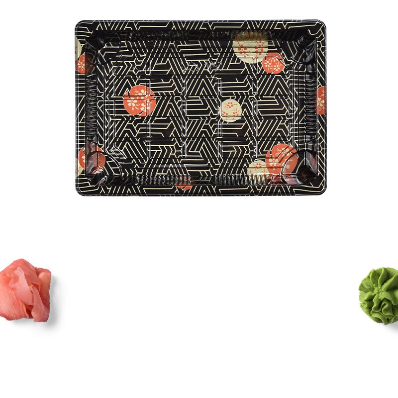 50pcs Japanese Disposable Sushi Packing Box Lunch Box Fruit Boxes Sashimi Sushi Food Container Portable Take Out Boxes: B