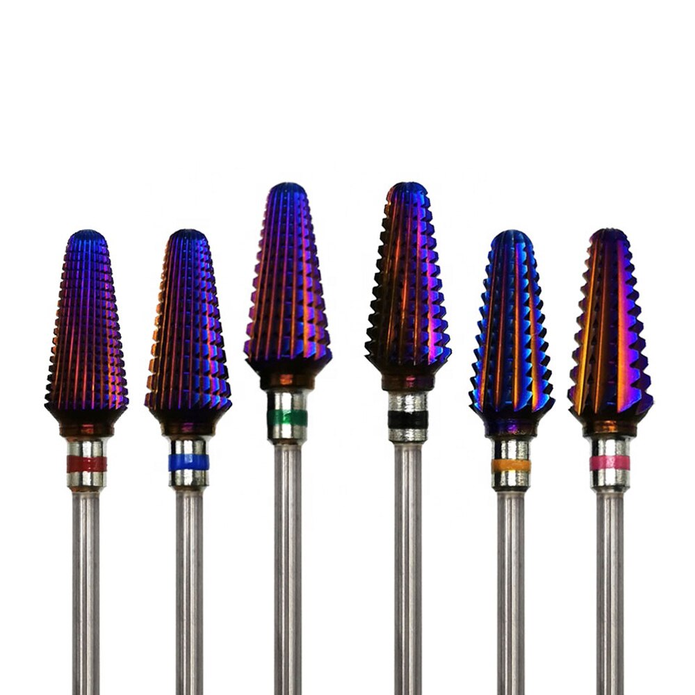 Tornado-brocas de carburo de tungsteno para manicura, 6 tipos de brocas para pulidora eléctrica