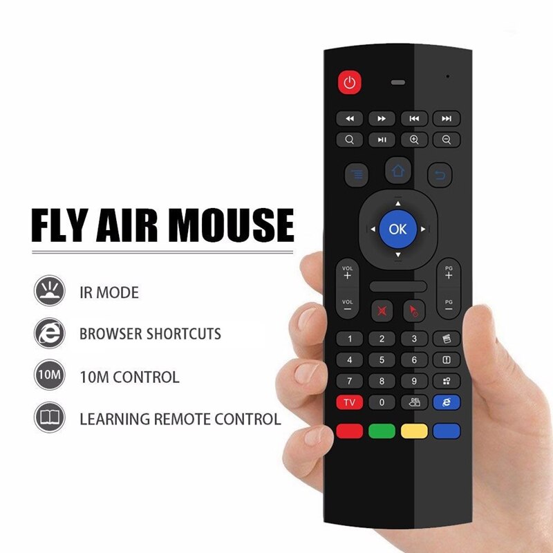MX3 2.4G Air Mouse Smart Voice Remote Control RF Wireless Keyboard IR Learning Fly Mouse MX3 for Full HD H.265 Android