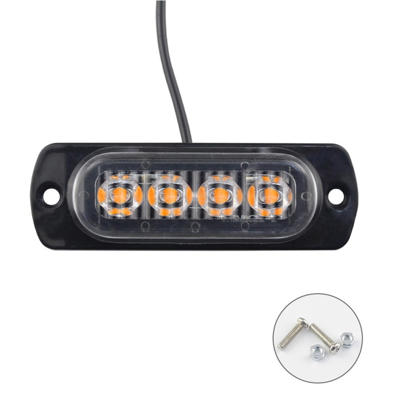 4 Led Auto Emergency Strobe Light Truck Van Side Waarschuwingslampje Ambulance Noodverlichting Super Heldere-