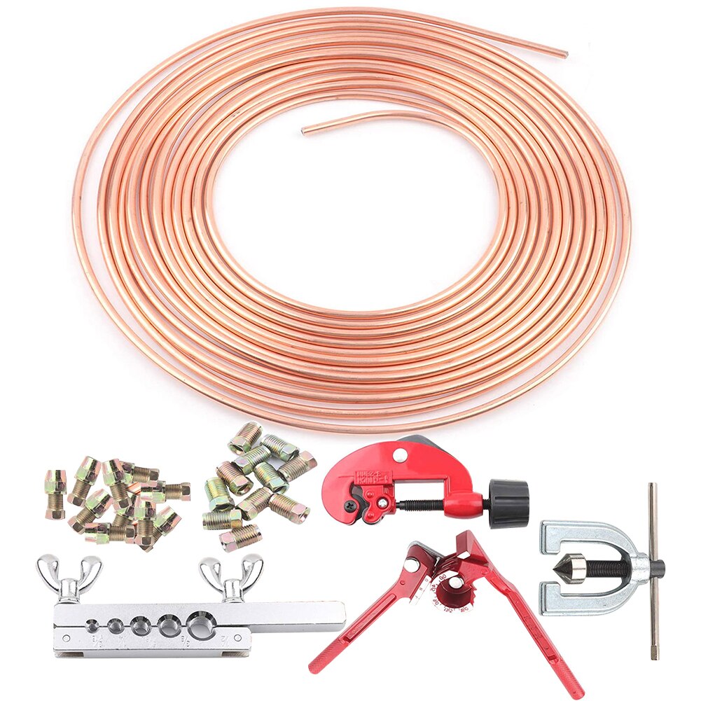 Auto Brake Pipe Repair Kit Car Copper Brake Line Tubing Cutter Brake Pipe Unions Oversize Pipe Bender Hand Held Pipe Flaring Kit