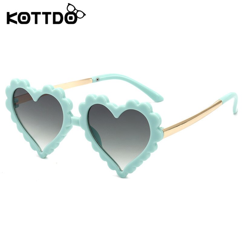 Kottdo hjerte låve solbriller låve plast søte solbriller til jenter takrenne gradient solbriller  uv400 gafas
