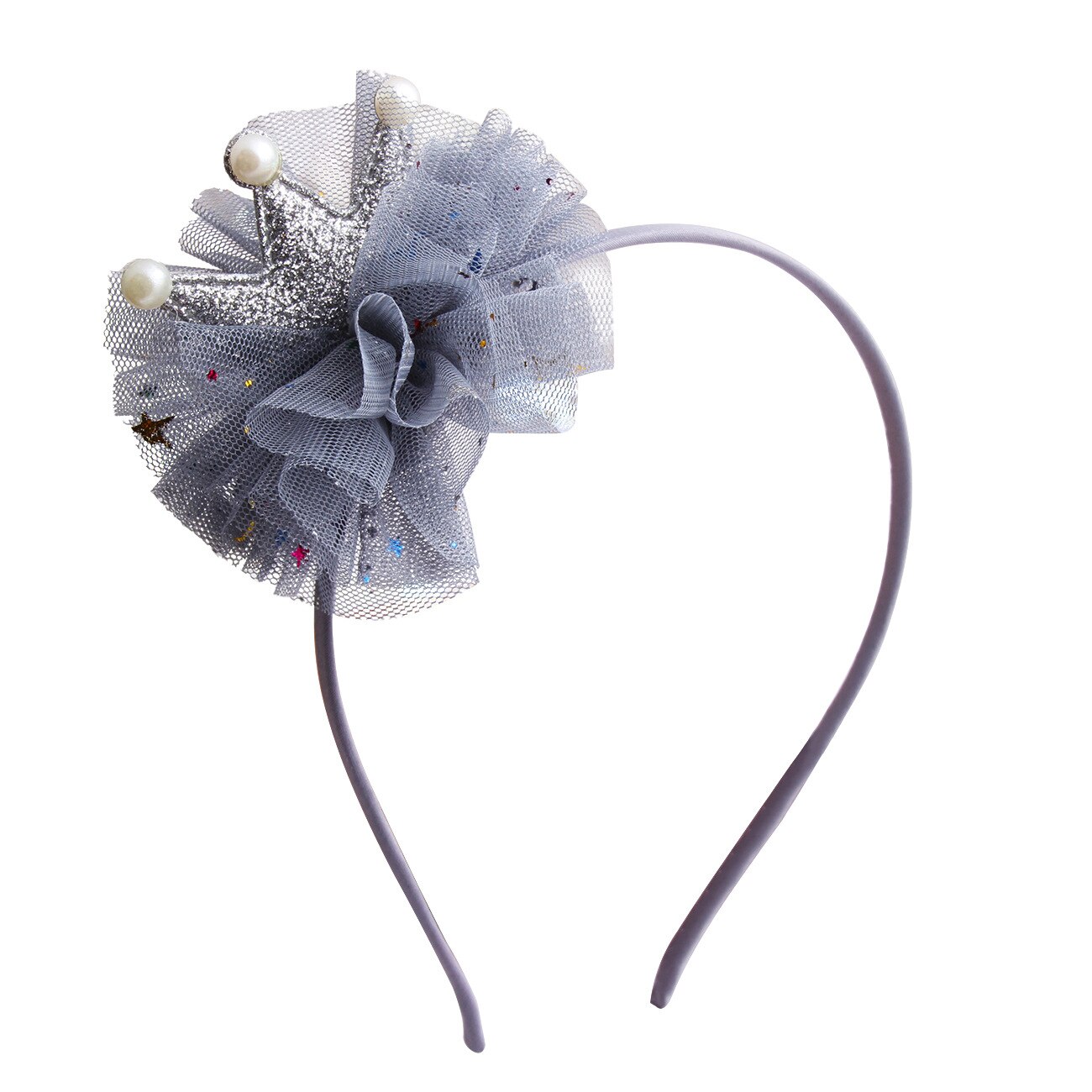 Diadema de flores con corona de niños, accesorios de bebé niña, 1 unidad: grey