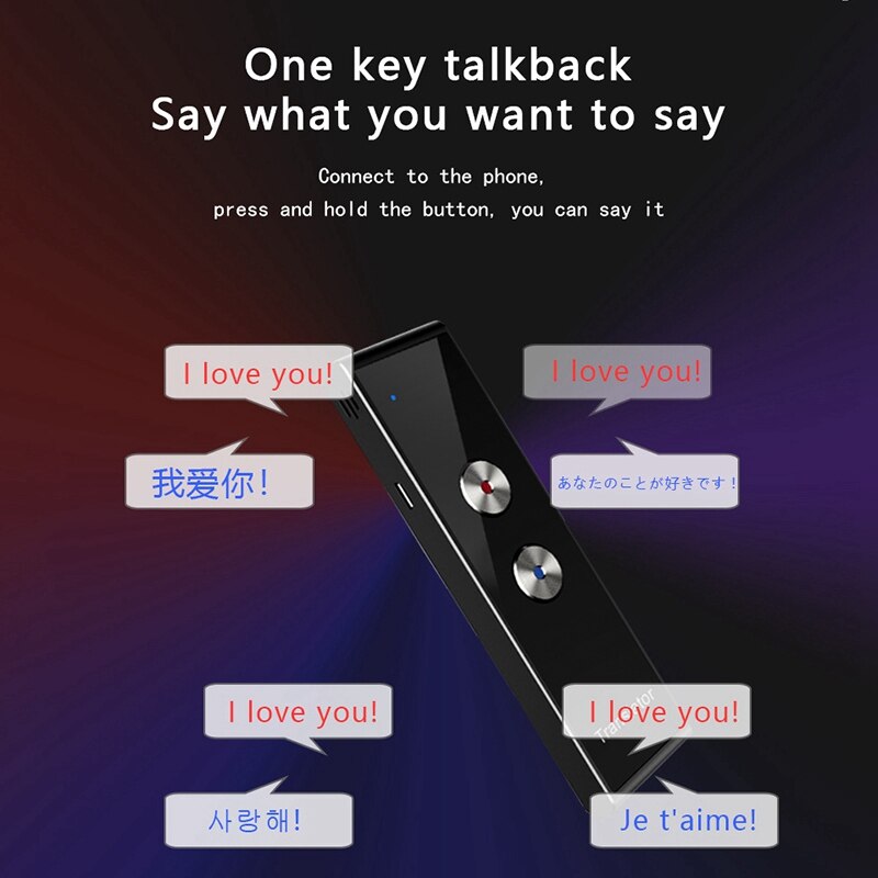 Traducteur vocal Portable multi-langues 40 langues, application en temps réel, Bluetooth, appareil de traduction instantanée sans fil