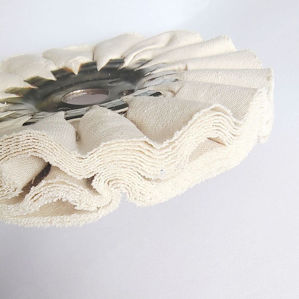 Hiqalty 5inch Airway Buffing Grinding Wheel White Cotton 125*16mm Metal Polishing Abrasive Wheels for Power-operated Grinders