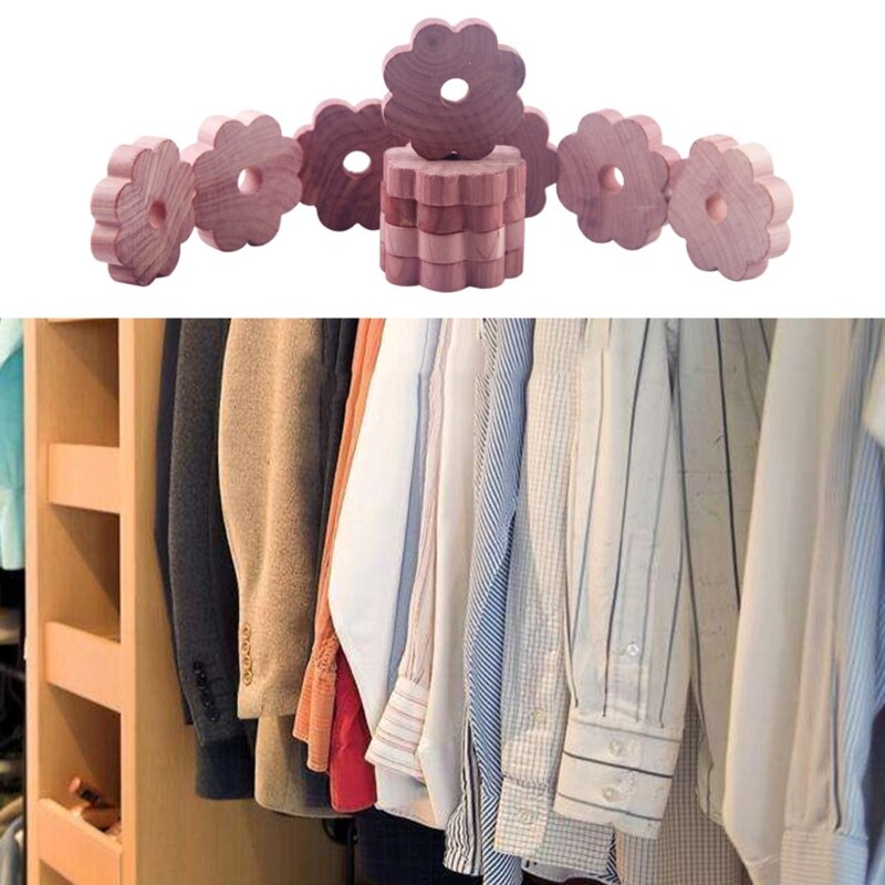 12Pcs Cederhout Blok Sneeuwvlok Stuk Garderobe Natuurlijke Muggenspray Mot N1HA