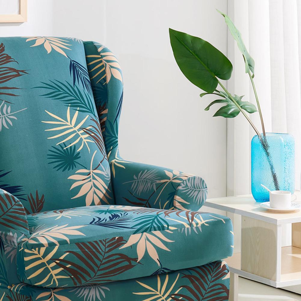 2 Stuk Vleugel Stoel Hoes Wingback Cover Gedrukt Fauteuil Stretch Protector