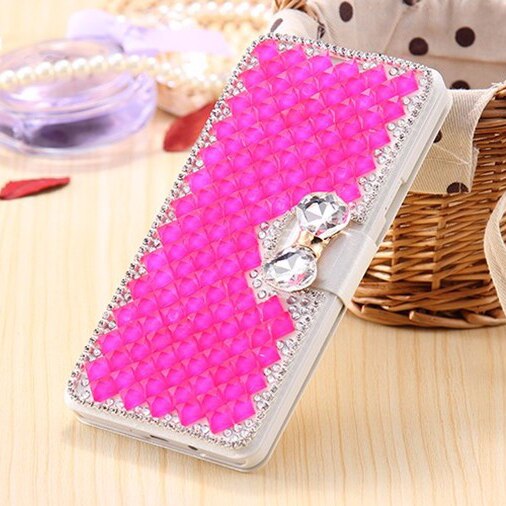 Diamond Flip Leather Case For Huawei P Smart Cover Luxury Wallet Silicone Cover For Huawei Nova Lite 3 Plus Rhinestone Case: For P Smart 2020 / Rose Red