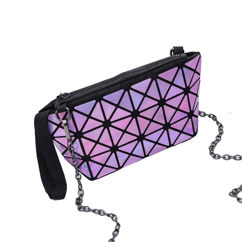 Hand-Held purses and handbagsWomen Shoulder Bag Trendy Rhombic Geometric Messenger Bag Lattice Clutch Purse: Laser Purple