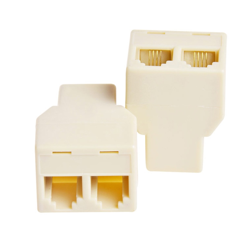 10PCS RJ11 Telephone Converter RJ-11 Classic 6 Pins Female 1 to 2 Telephone Phone Cable Line Splitter Adapter