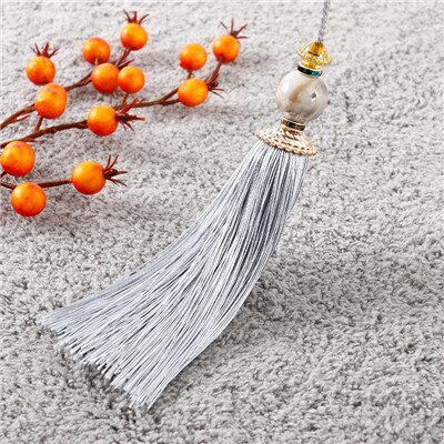 Xwl 8 stk jade perle gardin liten snor dusk frynser gardin tilbehør gjør-det-selv sofa duk valance dekorativ nøkkel dusk tieback: Grå